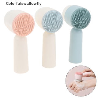 Colorfulswallowfly Double Side Silicone Facial Cleanser Brush Soft Hair Face Massage Washing Brush CSF (1)