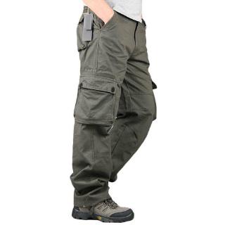 Pantalones tácticos largos para hombre bolsillo suelto/senderismo/más tallas (4)