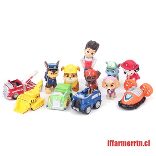 iffarm 12 piezas de moda Nickelodeon Paw Patrol Mini figuras de juguete Playset Cake Toppers (3)