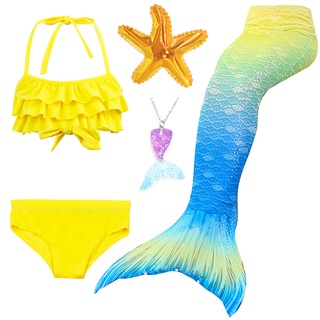 5pcs niñas sirena trajes de baño piscina fiesta Bikini Cosplay disfraz niños trajes de baño para edad 3-12