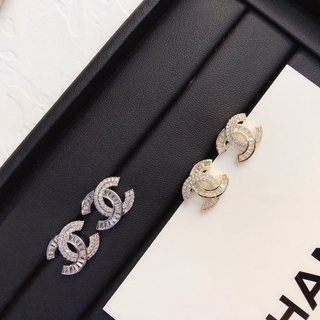 Chanel pendientes de plata 925 doble C pendientes joyería para mujer