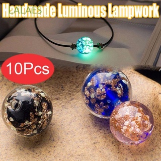 lalaes 10 cuentas de cristal luminosas coloridas diy para hacer joyas sueltas de vidrio, perlas de costura, 10 mm, cerámica, collar de cristal brillante
