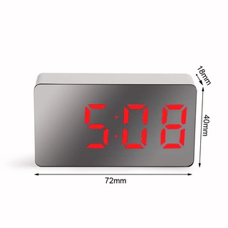Puntualidad Digital Despertador Reloj Espejo Regulable Led Electrónico Escritorio Snooze Para Niños Dormitorio Sala De Estar Decoración Del Hogar (3)