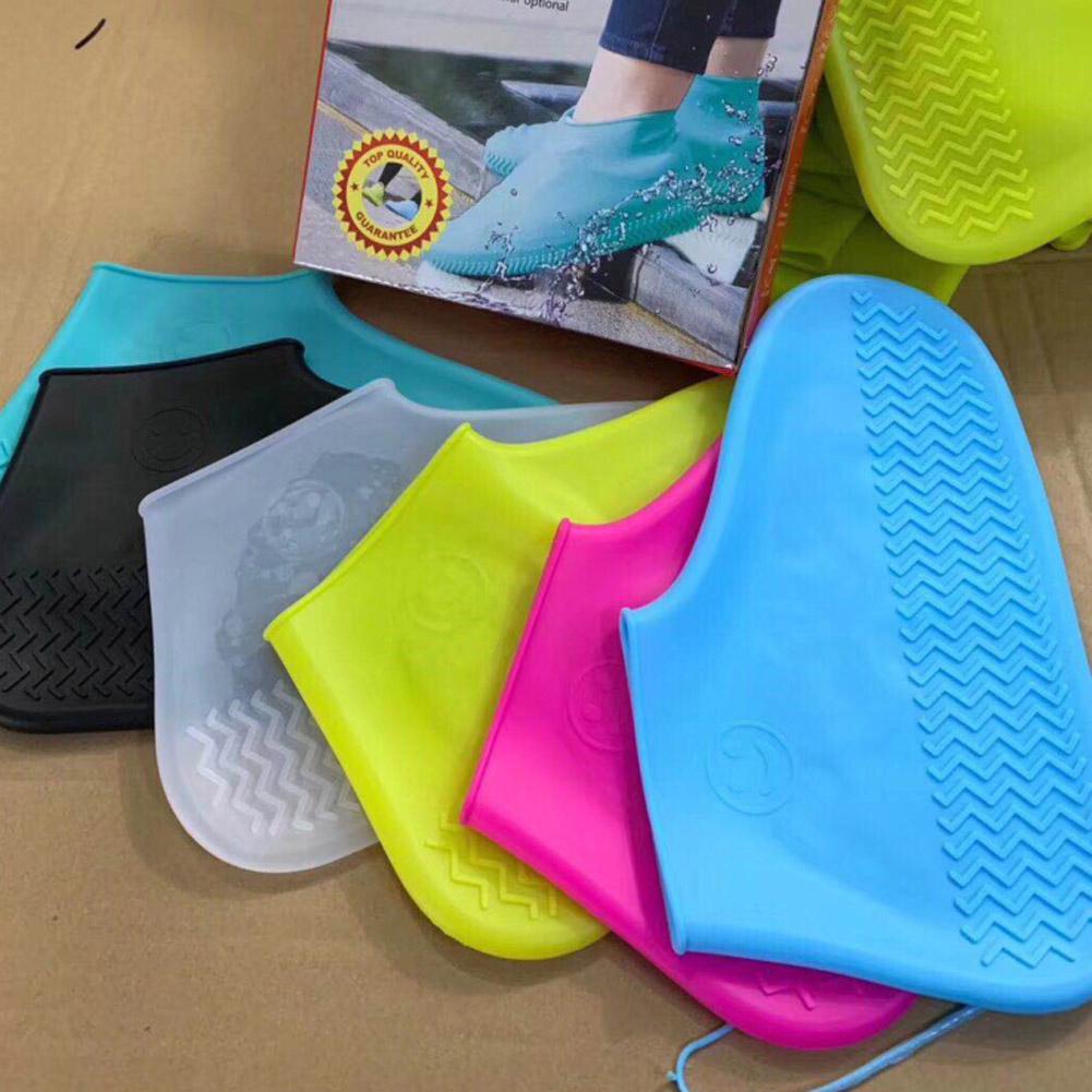 Unisex Reutilizable Látex Impermeable Cubierta De Zapatos/Mujeres Hombres Material De Silicona Protectores/Resistentes Al Deslizamiento Botas De Lluvia Overshoes Para Interiores Aire Libre Días Lluviosos (8)