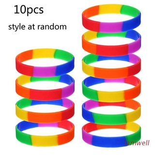 iam 10 pzs kit de pulsera de silicona para amantes del orgullo de arcoíris gay y lesbiana joyería