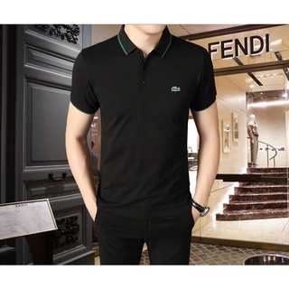 Original 2021 Latest Lacoste Men's Short Sleeves Black Polo Shirts Size: M-3XL 005154