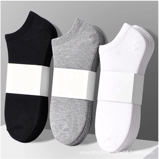 Calcetines de tobillo de algodón para hombre y mujer atlético Casual sólido rayas cómodas calcetín negro blanco gris Stoking desodoran dan kalis peluh