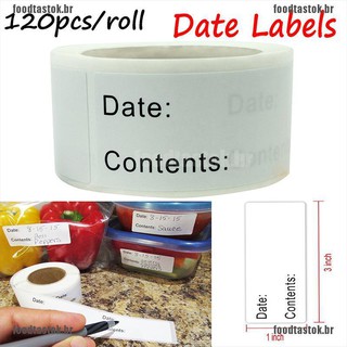 (Fo-Stok) 120 piezas Etiquetas De almacenamiento Para Alimentos/refrigerador/Freezer/almacenamiento De Alimentos/fecha
