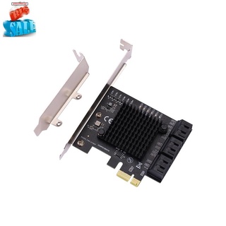 Chia Mining PCIe Gen3 X1 to 6 Ports 6G SATA III 3.0 Controller Non Raid Expansion Card with Low Profile Bracket