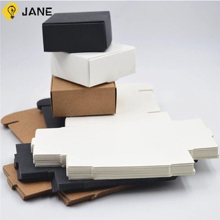 Jane 10 piezas caja De Papel Kraft Artesanal con estampados/dulces dulces/joyería/regalo