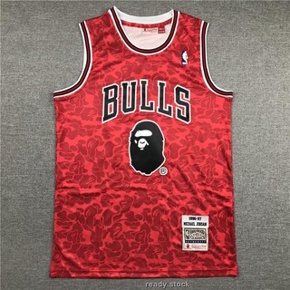 Nike NBA jersey NBA hombres baloncesto camisetas Chicago Bulls #23 Michael Jordan jersey BAPE rojo