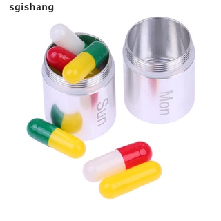 sgisg pill case box 7 días aleación de aluminio impermeable anti óxido organizador desmontable.