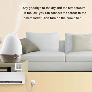 Pcf* Sensor de temperatura y humedad WIFI con pantalla LCD pantalla hogar temperatura Detector de calor vida inteligente (1)