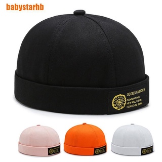 [babystarhb] vintage hip hop hombres mujeres sombrero retro gorra ajustable sin ala sombrero beanie sombrero