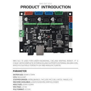 brea mks dlc placa de control grbl controlador placa a4988 motor sin conexión láser cnc grabador compatible con shield v3 uno-r3 (5)