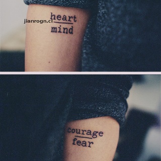 [jianrogn] calcomanías de tatuaje temporal chic a prueba de agua con letras de corazón/tatuaje falso [cl] (3)