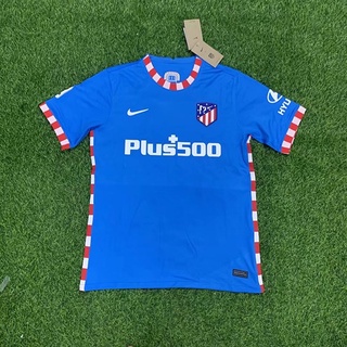 atlético de madrid 2021 - 2022 tercera camiseta de fútbol azul de visitante suárez griezmann