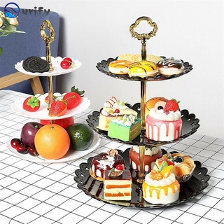 urify party postre mesa plato hogar mesa decoración bandejas de tres capas soporte de tarta de boda estante de exhibición europea caramelo fruta plato/multicolor