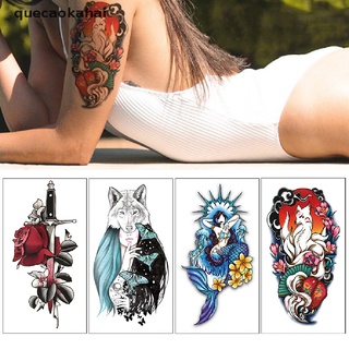 quecaokahai 3d impermeable tatuajes pegatinas falsos tatuaje pasta pierna brazo cuerpo flor pegatina cl