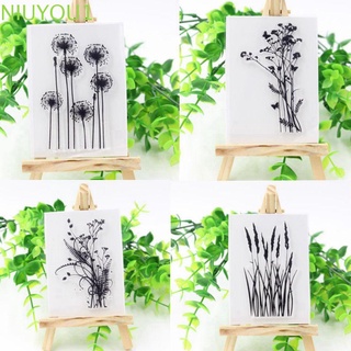 niuyou nuevo sello de bricolaje de goma varios flor y pasto scrapbook artesanía moda hoja de silicona transparente