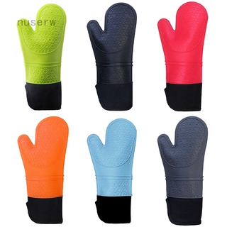 guantes de silicona largas con aislamiento térmico anti-quemaduras