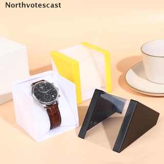 Northvotescast - pendientes de plástico para joyas, transparente, caja de reloj NVC