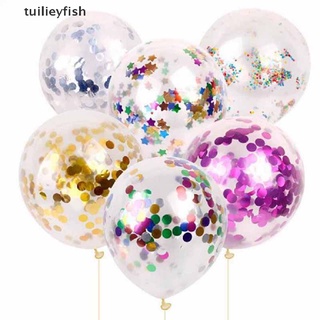 tuilieyfish 12 pulgadas 10 colores de papel de aluminio confeti globos de látex helio boda fiesta de cumpleaños decoración cl