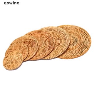 qowine - alfombrilla redonda para taza de ratán, bebida, té, vajilla, mantel individual, herramienta de cocina cl