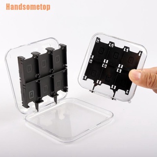 handsometop (@)~juego de tarjetas de almacenamiento de tarjetas protectoras caja rígida para nintendo switch 24 en 1 negro