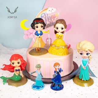 Decoración De Tarta De Princesa Disney Princess Frozen Sirena De Dibujos Animados Tartas-X1