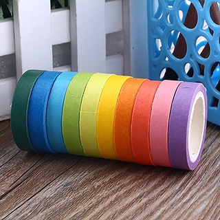 10pcs papel washi scrapbooking decorativo pegatina enmascaramiento cinta adhesiva rodillo (4)