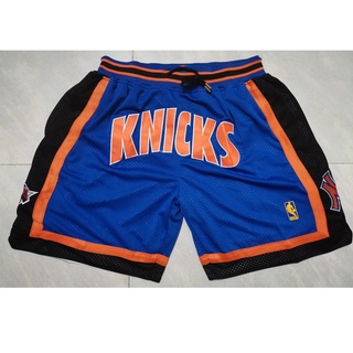 Hot York Knicks Azul Big Logo Just Don Bordado Temporada Regular Pantalones Cortos De Baloncesto