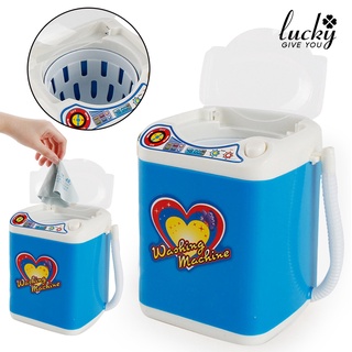 Gi Mini lavadora eléctrica juguete brochas de maquillaje limpieza deshidratación secador