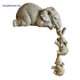 [recomendado-disponible] 3 piezas elefante madres colgantes 2-Babies figura resina artesanía adornos