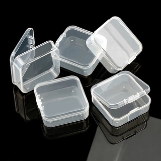 6 unids/Set Mini caja de almacenamiento cuadrada para joyas, * CM, contenedor de plástico transparente de una sola pieza