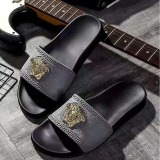 Spot Versace sandalias zapatillas de los hombres de la moda Medusa Casual pisos cabeza humana verano antideslizante zapatillas de casa