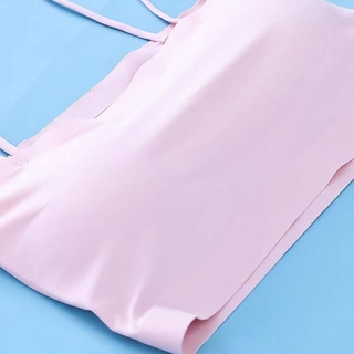 Hielo seda Sling inalámbrico Anti-exposición pecho envoltura ropa interior estudiante femenino estilo coreano Bandeau Bottoming chaleco femenino ropa interior delgada (8)
