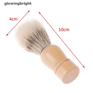 [glowingbright] Cepillo de afeitar para barba de los hombres, cepillo de afeitar, mango de madera, cepillo de afeitar