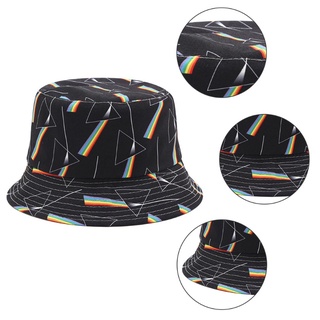 oso arco iris estampado estampado cubo sombrero reversible ala ancha protector solar pescador gorra
