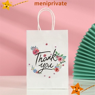 MENIPRIVATE Party Supplies Gift Paper Bags Printed Pattern Kraft Paper Thank You Bag Flower Love Packaging Handbag Bag with Handle
