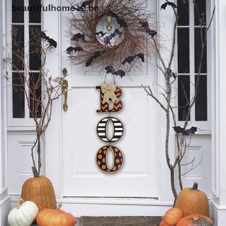 [beautifulhome12.br] Halloween agradecido calabaza Boo colgante signo de madera tablero decoración del hogar. (1)