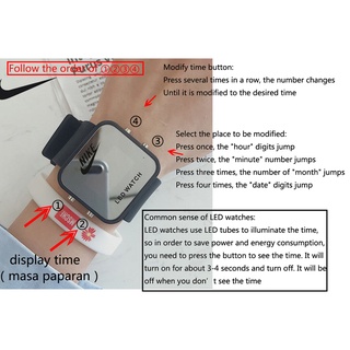 Reloj jam Tangan Nike/ Wanita Kanak LED deportivo Digital impermeable para hombre y mujer (5)