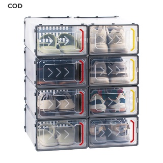 [cod] 1 caja de zapatos engrosada transparente cajón de plástico cajas de zapatos apilable caja caliente