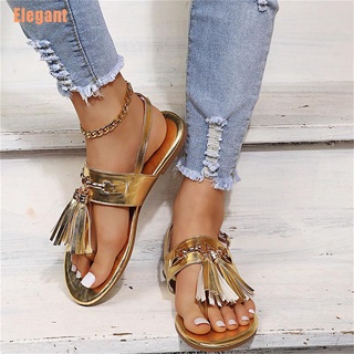 elegante (@)~sandalias de las mujeres de la borla del dedo del pie nuevos zapatos de las señoras de la moda de la mujer casual zapatos de playa de las mujeres flip flops slipers plano