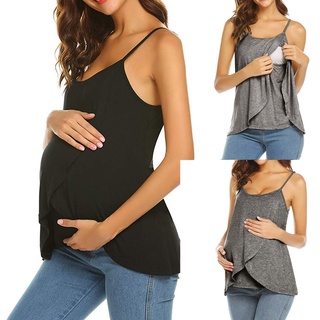 Twice**Mujer embarazada chaleco tirantes enfermería Tops maternidad lactancia materna camiseta blusa (1)