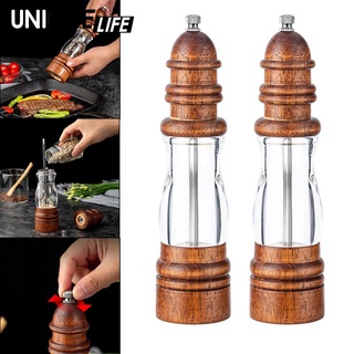 [Unique Life] juego de molinillo de sal y pimienta de madera Manual recargable pimienta coctelera especia