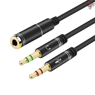 Cable divisor de Audio m4 mm Y 1 hembra a 2 machos auriculares micrófono Cable chapado en oro para auriculares a PC adaptador