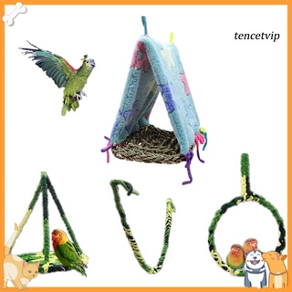 SG--4Pcs Hammock Swing Ring Parrot Hamster Squirrel Play Toy Pet Cage Hanging Decor