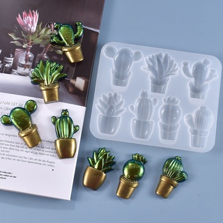 Chua 3D Cactus llaveros cristal resina epoxi molde hecho a mano colgante decoraciones molde de silicona DIY artesanía herramienta de fundición (1)