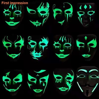nueva máscara luminosa luminosa enmascarada bola calle danza máscara halloween fantasma paseo vendetta máscara fluorescente